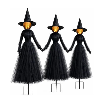 Bramblehook 6 ft Witch Animatronic, studio packshot on white
