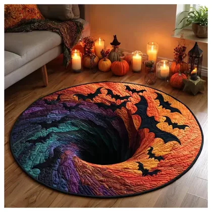 Front view of the Duskwing Illusion Rug, showing its printed 3D illusion design