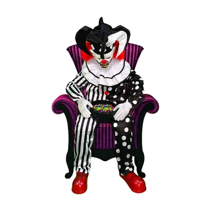 Gravesend Clown Animatronic, studio packshot on white